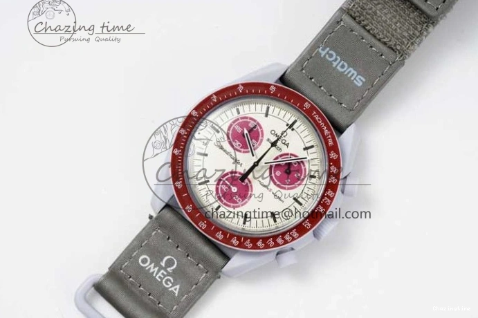 1229 Speedmaster Misson To Pluto 1:1 Best Edition Gray Dial On Nylon Strap Quartz TravelReady 7858